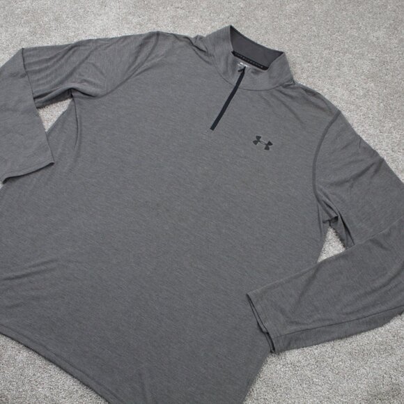 Under Armour Threadborne Sweatshirt Adult 2XL XXL Gray UA 1/4 Zip L/S Sweater - Picture 3 of 12